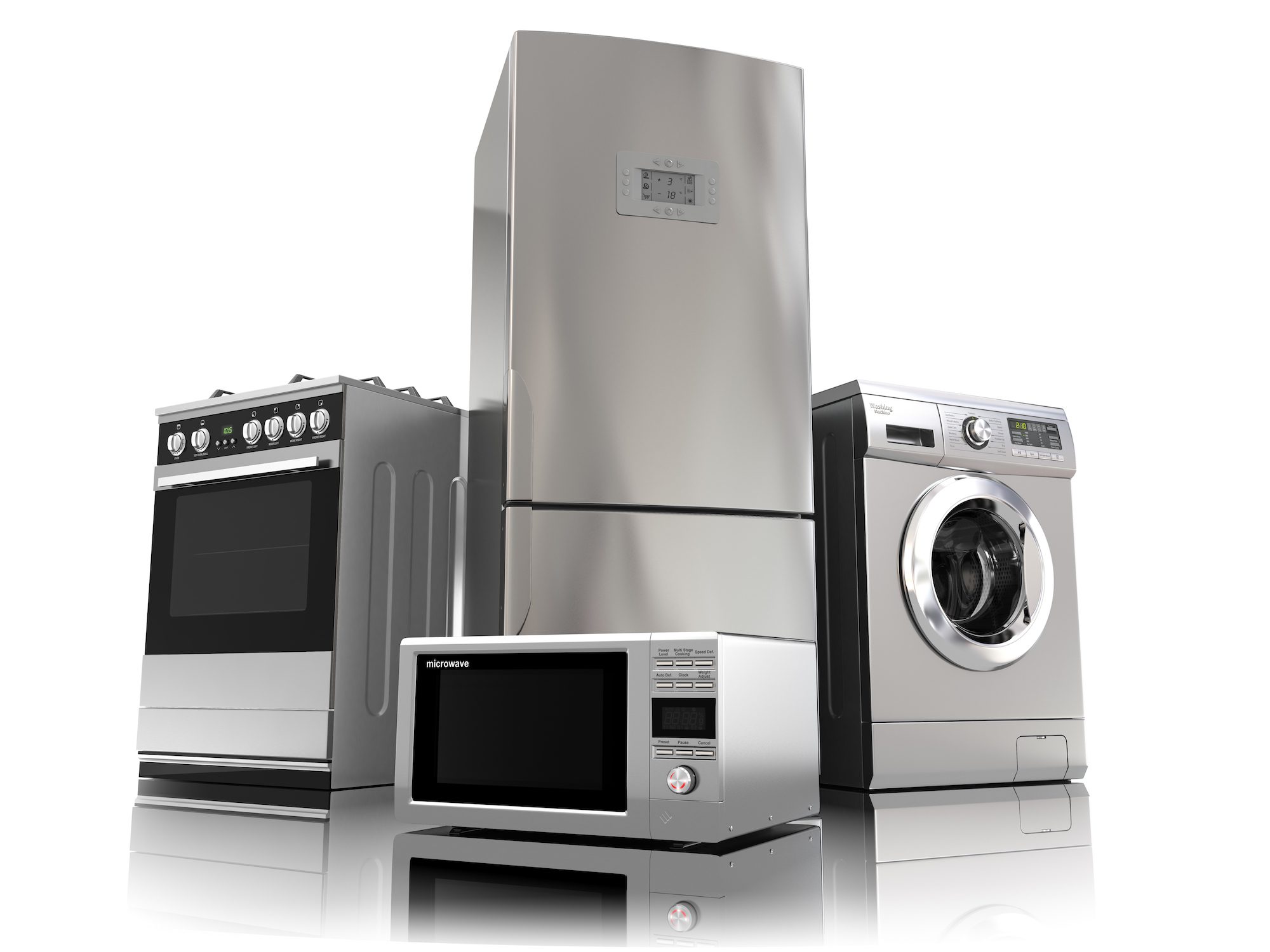 Home appliances. Set of household kitchen technics Home appliances. Set of household kitchen technics